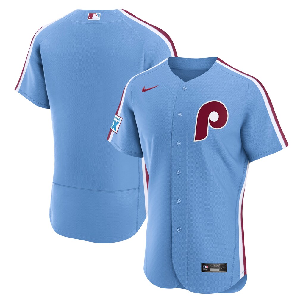 Men's Philadelphia Phillies Nike Light Blue Alternate Authentic Jersey - Ujersey