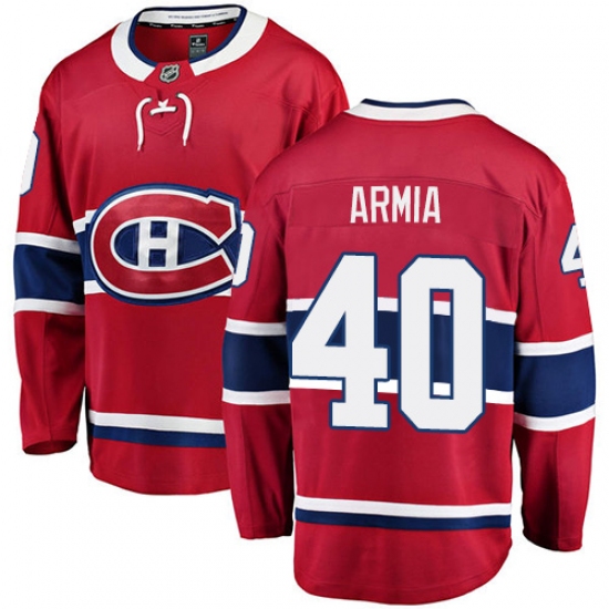 Men's Montreal Canadiens #40 Joel Armia Authentic Red Home Fanatics Branded Breakaway NHL Jersey - Ujersey