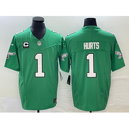 Men's Nike Philadelphia Eagles #1 Jalen Hurts Green 2023 F.U.S.E. Vapor Untouchable C Stitched Football Jersey