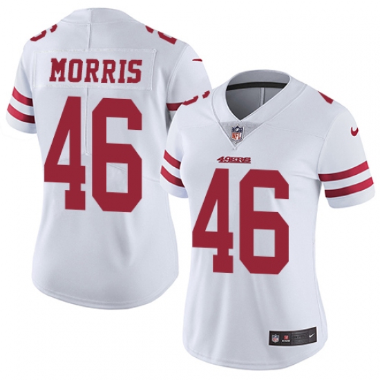 Women Nike San Francisco 49ers #46 Alfred Morris White Vapor Untouchable Elite Player NFL Jersey - Ujersey