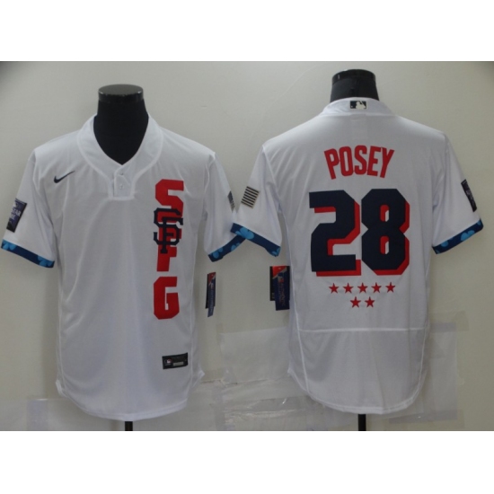 Men's San Francisco Giants #28 Buster Posey Nike White 2021 MLB All-Star Game Replica Jersey - Ujersey