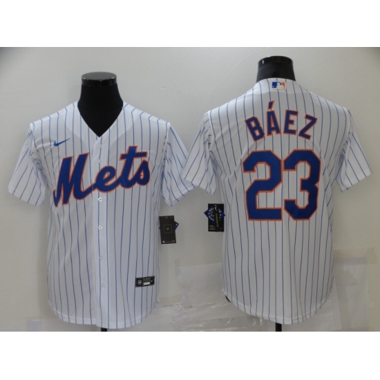 Men's Nike New York Mets #23 Javier Báez White Game Authentic Baseball Jersey - Ujersey