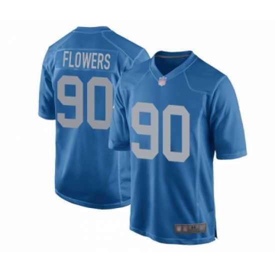 Men's Detroit Lions #90 Trey Flowers Game Blue Alternate Football Jersey - Ujersey