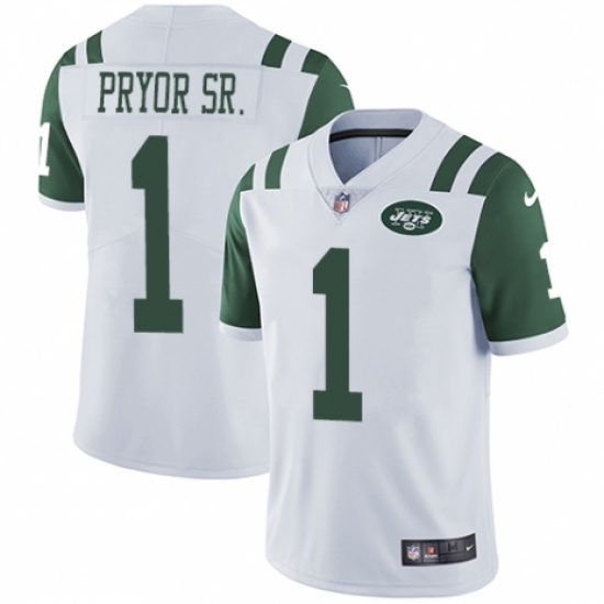Youth Nike New York Jets #1 Terrelle Pryor Sr. White Vapor Untouchable Limited Player NFL Jersey - Ujersey