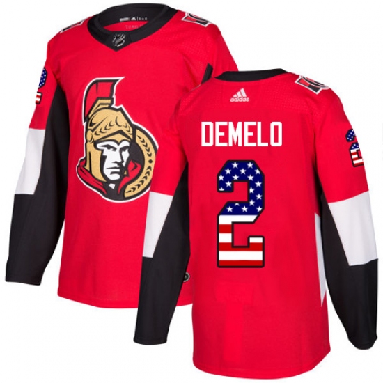 Youth Adidas Ottawa Senators #2 Dylan DeMelo Authentic Red USA Flag Fashion NHL Jersey - Ujersey