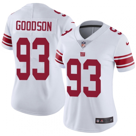 Women's Nike New York Giants #93 B.J. Goodson White Vapor Untouchable Limited Player NFL Jersey - Ujersey