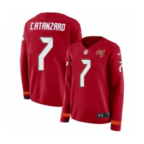 Women's Nike Tampa Bay Buccaneers #7 Chandler Catanzaro Limited Red Therma Long Sleeve NFL Jersey - Ujersey
