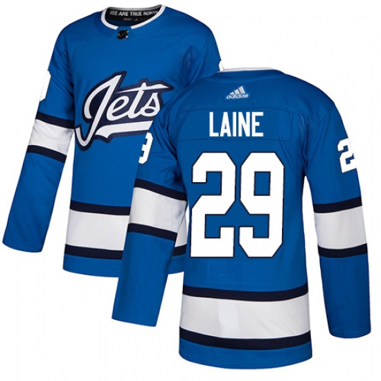 Youth Adidas Winnipeg Jets #29 Patrik Laine Authentic Blue Alternate NHL Jersey - Ujersey