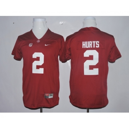 Alabama Crimson Tide 2 Jalen Hurts Red Youth College Football Jersey - Ujersey