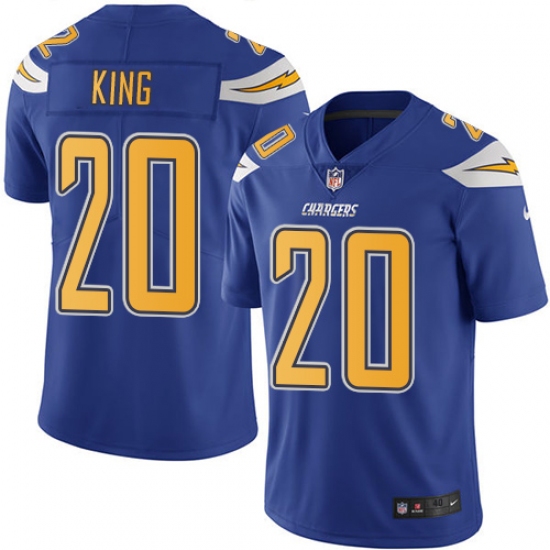 Men's Nike Los Angeles Chargers #20 Desmond King Elite Electric Blue Rush Vapor Untouchable NFL Jersey - Ujersey