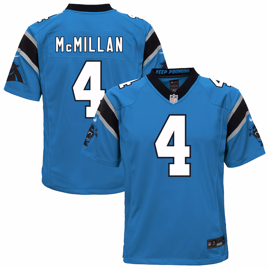 Youth Carolina Panthers Tetairoa McMillan Nike Blue Alternate Game Jersey - Ujersey