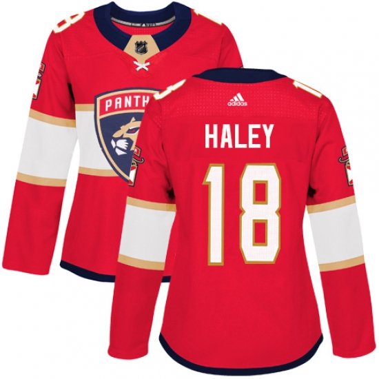 Women's Adidas Florida Panthers #18 Micheal Haley Authentic Red Home NHL Jersey - Ujersey