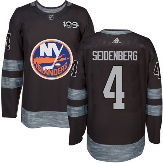 Men's Adidas New York Islanders #4 Dennis Seidenberg Premier Black 1917-2017 100th Anniversary NHL Jersey - Ujersey