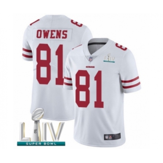 Youth San Francisco 49ers #81 Terrell Owens White Vapor Untouchable Limited Player Super Bowl LIV Bound Football Jersey - Ujersey