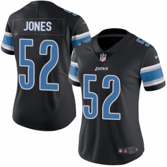 Women's Nike Detroit Lions #52 Christian Jones Limited Black Rush Vapor Untouchable NFL Jersey - Ujersey
