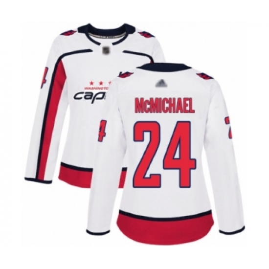 Women's Washington Capitals #24 Connor McMichael Authentic White Away Hockey Jersey - Ujersey