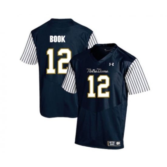 Notre Dame Fighting Irish 12 Ian Book Navy College Football Jersey - Ujersey