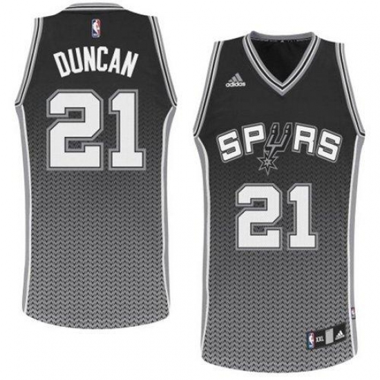 Men's Adidas San Antonio Spurs #21 Tim Duncan Swingman Black Resonate Fashion NBA Jersey - Ujersey