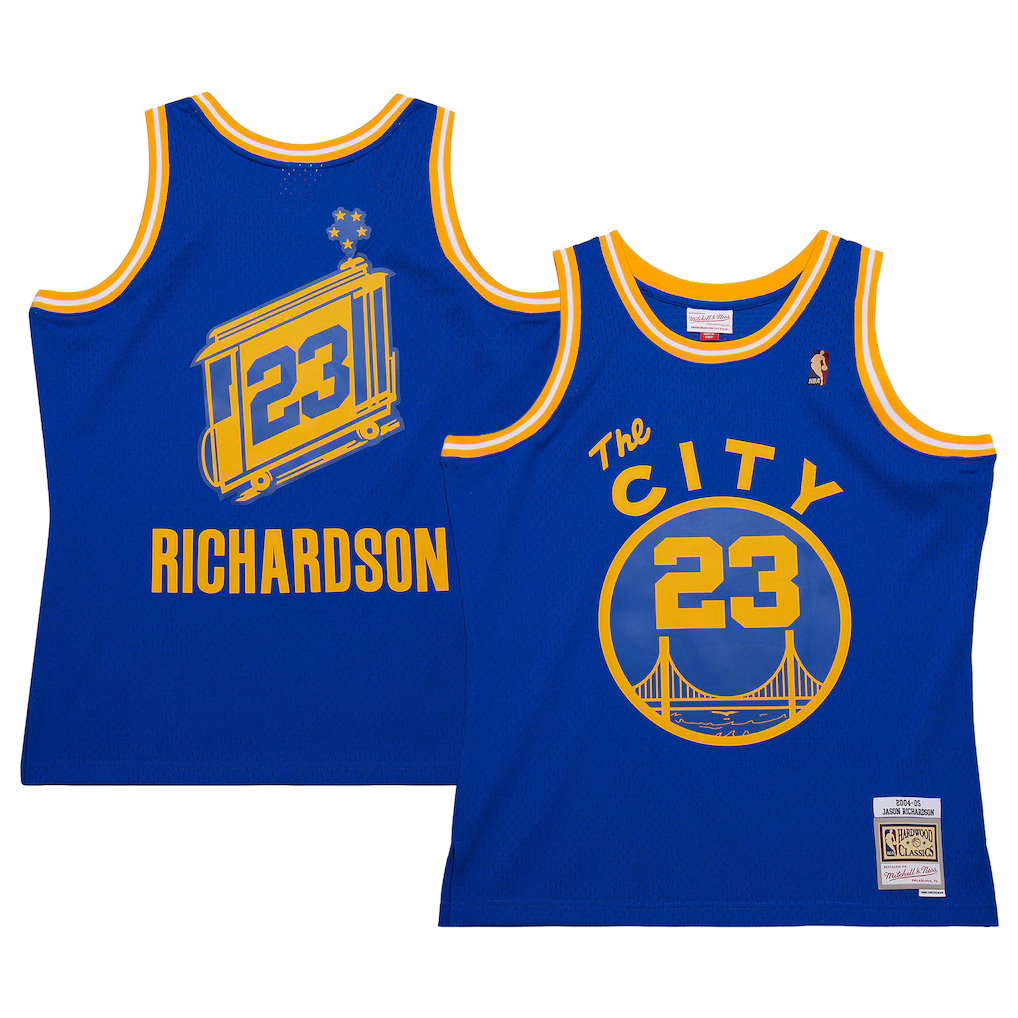 Men's Golden State Warriors Jason Richardson Mitchell & Ness Royal 2004/05 Hardwood Classics Swingman Jersey - Ujersey