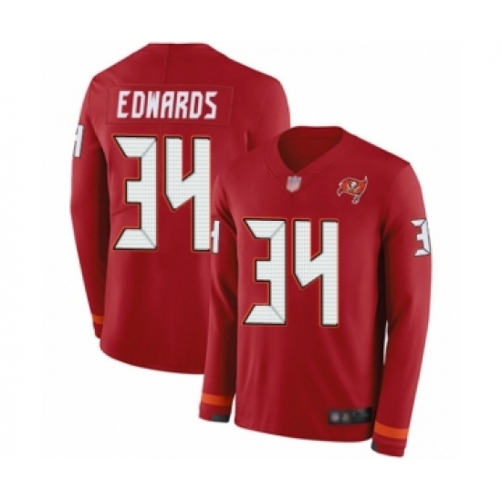 Youth Tampa Bay Buccaneers #34 Mike Edwards Limited Red Therma Long Sleeve Football Jersey - Ujersey