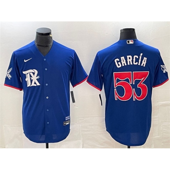 Men's Texas Rangers #53 Adolis García Royal City Connect Stitched Baseball Jersey - Ujersey