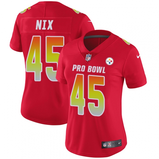 Women's Nike Pittsburgh Steelers #45 Roosevelt Nix Limited Red 2018 Pro Bowl NFL Jersey - Ujersey