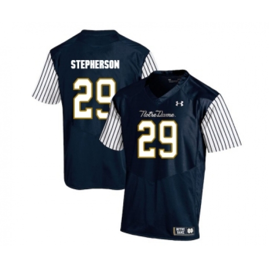 Notre Dame Fighting Irish 29 Kevin Stepherson Navy College Football Jersey - Ujersey