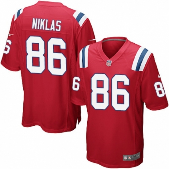 Men's Nike New England Patriots #86 Troy Niklas Game Red Alternate NFL Jersey - Ujersey