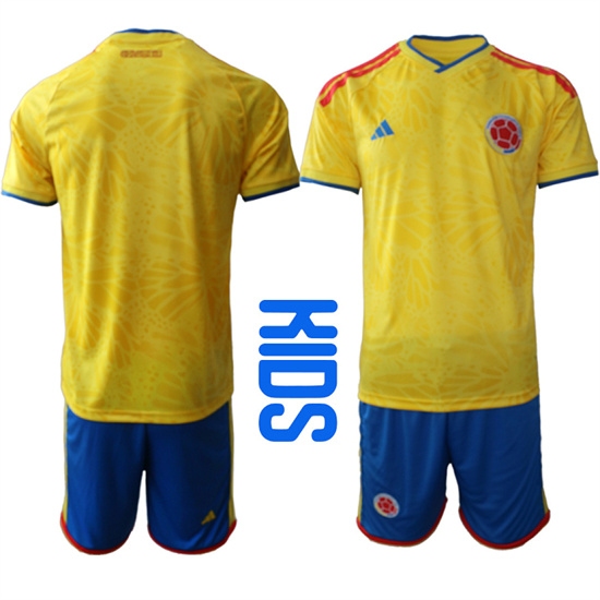 Youth Colombia Blank Or Custom National Team FIFA x World Cup 2026 Home On Field Kids Jersey - Ujersey