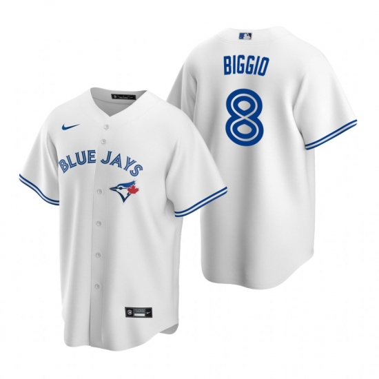 Men's Nike Toronto Blue Jays #8 Cavan Biggio White Home Stitched Baseball Jersey - Ujersey
