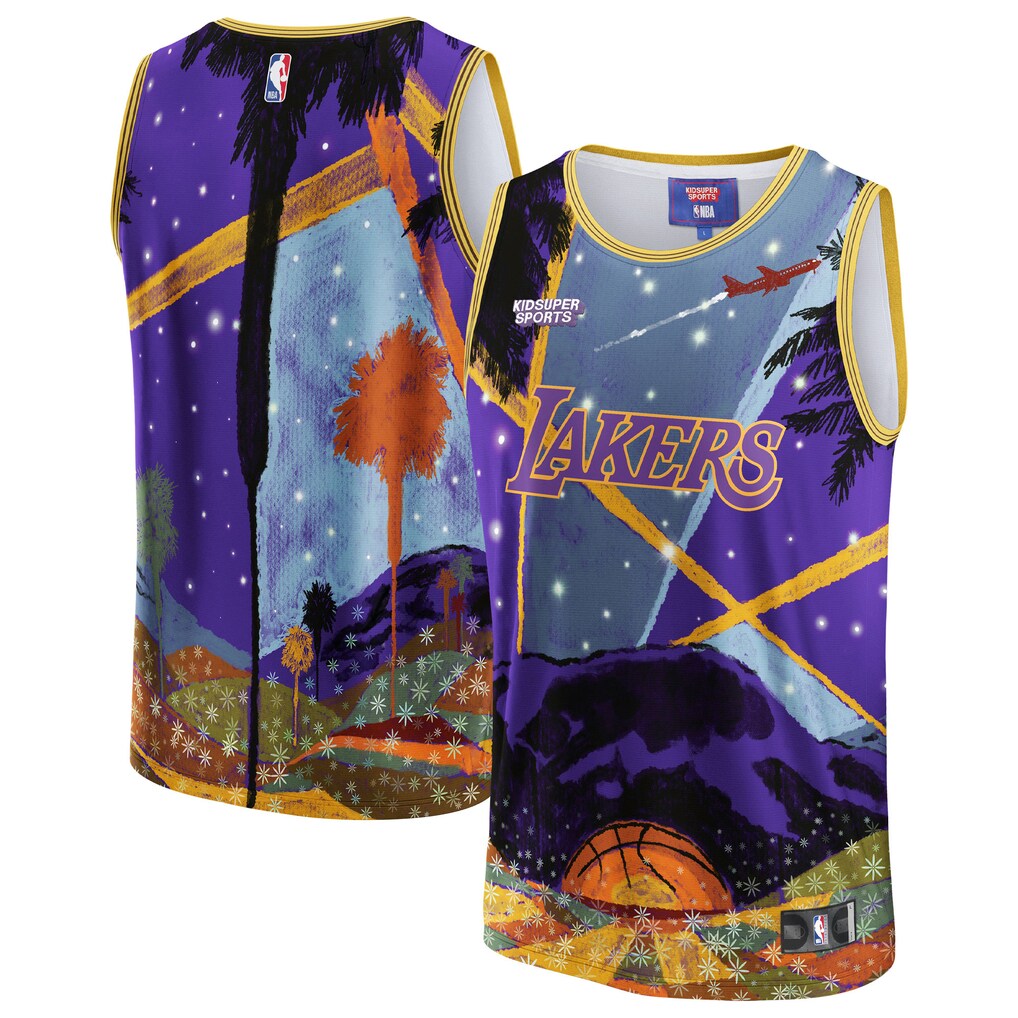 Unisex Los Angeles Lakers NBA & KidSuper Studios by Fanatics Purple Hometown Jersey - Ujersey