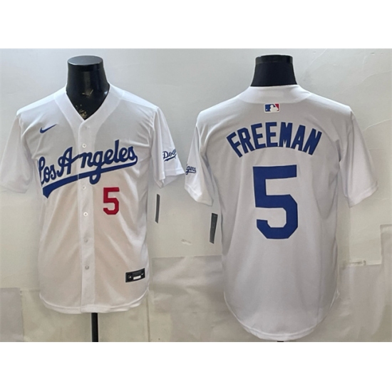 Men's Los Angeles Dodgers #5 Freddie Freeman White Alternate Stadium Stitched Baseball Jersey - Ujersey