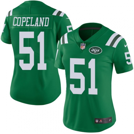 Women Nike New York Jets #51 Brandon Copeland Limited Green Rush Vapor Untouchable NFL Jersey - Ujersey