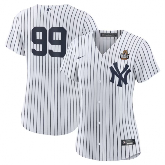 Women's New York Yankees #99 Aaron Judge White 2024 World Series Cool Base Stitched Baseball Jersey(Run Small) - Ujersey