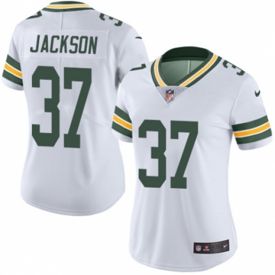 Women's Nike Green Bay Packers #37 Josh Jackson White Vapor Untouchable Elite Player NFL Jersey - Ujersey