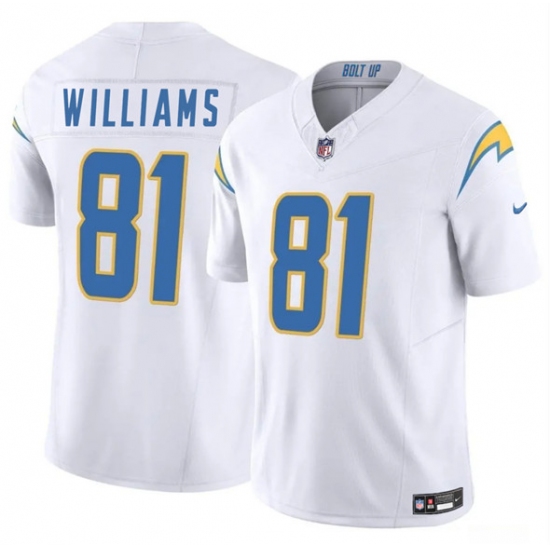 Men's Los Angeles Chargers #81 Mike Williams White 2025 F.U.S.E. Vapor Limited Football Stitched Jersey - Ujersey