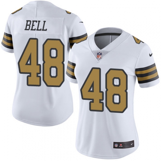 Women's Nike New Orleans Saints #48 Vonn Bell Limited White Rush Vapor Untouchable NFL Jersey - Ujersey