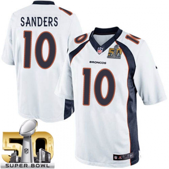 Youth Nike Denver Broncos #10 Emmanuel Sanders Elite White Super Bowl 50 Bound NFL Jersey - Ujersey