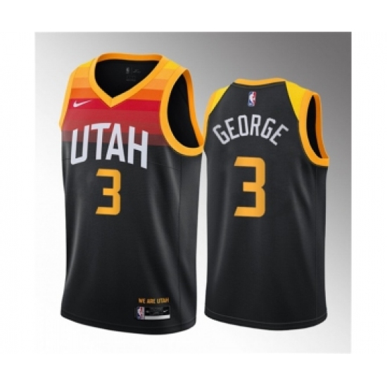 Men's Utah Jazz #3 Keyonte George Black 2023 Draft City Edition Stitched Basketball Jersey - Ujersey
