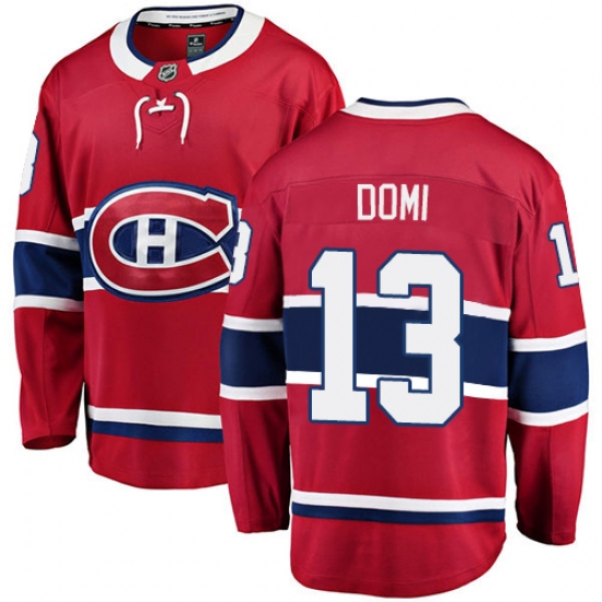 Men's Montreal Canadiens #13 Max Domi Authentic Red Home Fanatics Branded Breakaway NHL Jersey - Ujersey