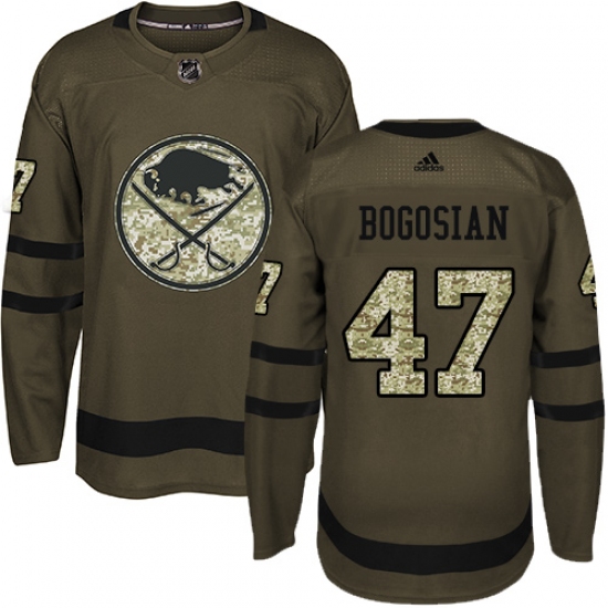 Youth Adidas Buffalo Sabres #47 Zach Bogosian Premier Green Salute to Service NHL Jersey - Ujersey