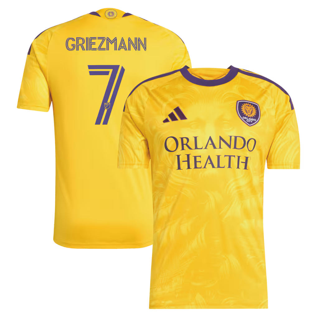Men's Orlando City SC Antoine Griezmann adidas Yellow 2026 Sunken Treasure Kit Replica Jersey