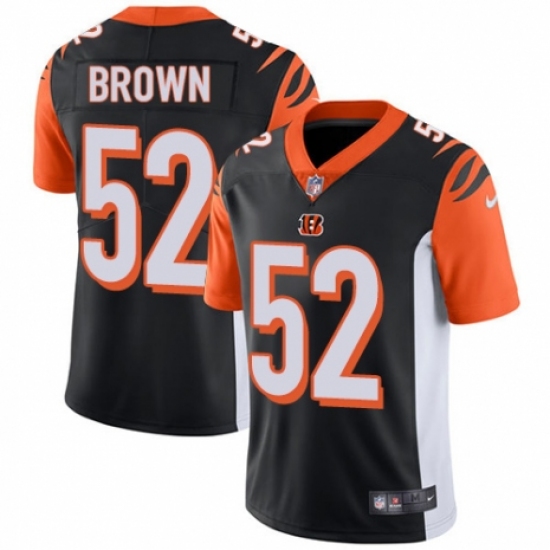 Youth Nike Cincinnati Bengals #52 Preston Brown Black Team Color Vapor Untouchable Limited Player NFL Jersey - Ujersey