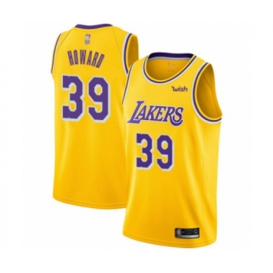 Youth Los Angeles Lakers #39 Dwight Howard Swingman Gold Basketball Jersey - Icon Edition - Ujersey