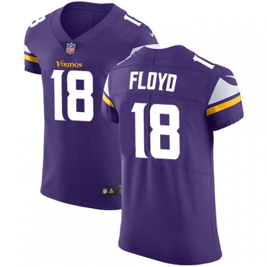 Men's Nike Minnesota Vikings #18 Michael Floyd Purple Team Color Vapor Untouchable Elite Player NFL Jersey - Ujersey