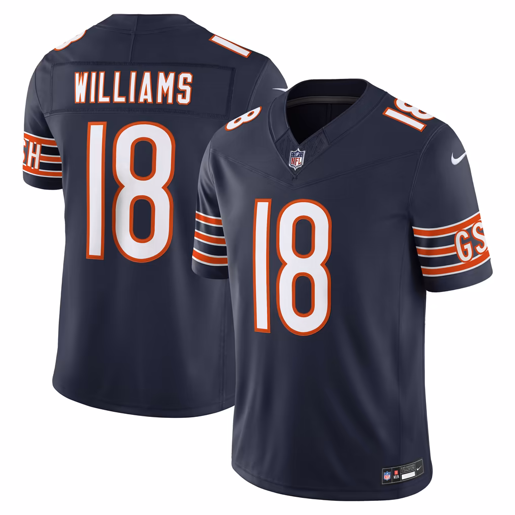 Men's Chicago Bears Caleb Williams Nike Navy Team Vapor F.U.S.E. Stitched Limited Jersey - U-jersey
