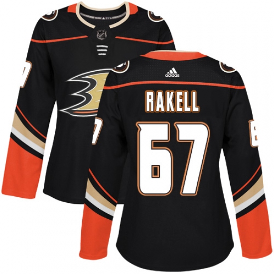 Women's Adidas Anaheim Ducks #67 Rickard Rakell Authentic Black Home NHL Jersey - Ujersey