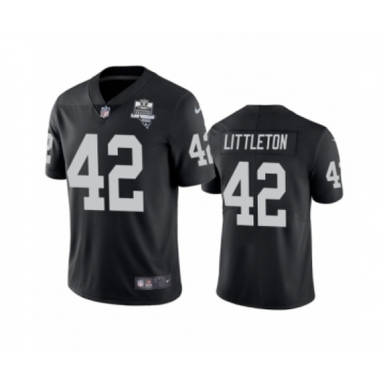 Women's Oakland Raiders #42 Cory Littleton Black 2020 Inaugural Season Vapor Limited Jersey