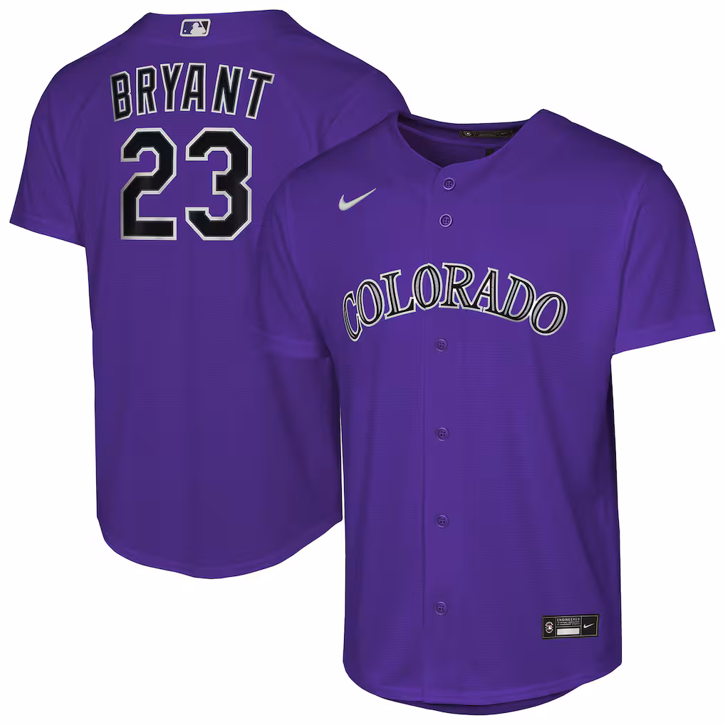 Youth Colorado Rockies Kris Bryant Nike Purple Alternate Replica Jersey - Ujersey