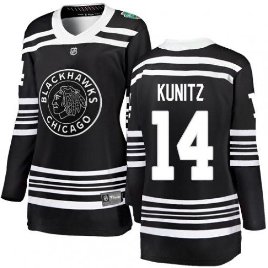 Women's Chicago Blackhawks #14 Chris Kunitz Black 2019 Winter Classic Fanatics Branded Breakaway NHL Jersey